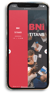 Screenshot of the Meishi business card for BNI Titans